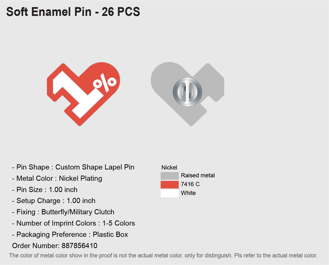 Logo Pin - Quarter Size