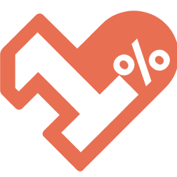 1% Heart Icon Logo